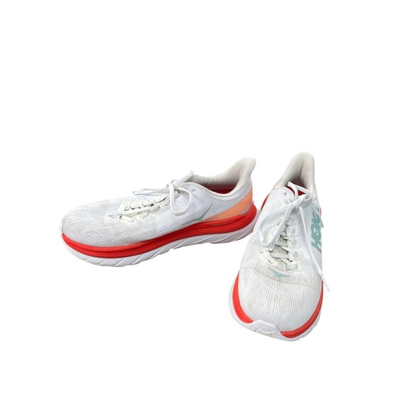 Hoka One One Mach 4 Womens White Red Running Shoes sneakers size 10B sku 8829 - Picture 2 of 16